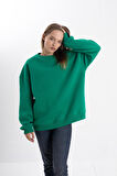 Unisex Yeşil Sweatshirt Oversize