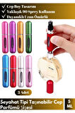 Özel Üretim Doldurulabilir Taşınabilir Çanta Boy Mini Cep Parfümü Şişesi 5 Ml 3 Adet