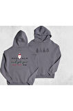 Unisex Oversize Ho Ho On Kapüşonlu Sweatshirt