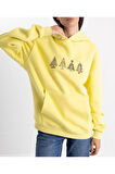 Unisex Oversize Ho Ho On Kapüşonlu Sweatshirt