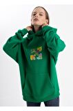 Unisex Oversize Four Kapüşonlu Sweatshirt