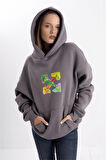 Unisex Oversize Four Kapüşonlu Sweatshirt