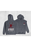 Unisex Oversize Spirit Kapüşonlu Sweatshirt