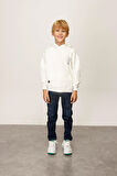 Jena Erkek Çocuk Happy Moment Kapüşonlu Sweatshirt 4-8 Yaş Ekru
