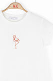 Nk Kız Çocuk Flamingo Tshirt 4-8 Yaş Ekru