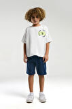 U.S. Polo Erkek Çocuk Sırt Baskılı Şortlu Takım 4-15 Yaş Beyaz