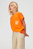 Nk Kız Çocuk Asimetrik Cepli Tshirt 8-14 Yaş Oranj