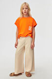 Nk Kız Çocuk Asimetrik Cepli Tshirt 8-14 Yaş Oranj