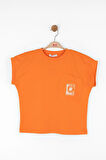 Nk Kız Çocuk Asimetrik Cepli Tshirt 8-14 Yaş Oranj