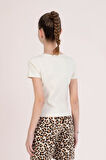 Dmb Kız Çocuk Leopar Baskılı Crop 9-14 Yaş Krem