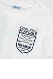 Orginal Marines Erkek Çocuk Sırt Baskılı Tshirt 2-9 Yaş Beyaz