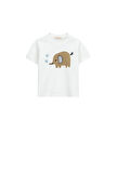 Orginal Marines Erkek Bebek Fil Basklı Tshirt 1-3 Yaş Ekru