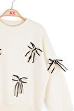 Nk Kız Çocuk Fiyonklu Sweatshirt 4-8 Yaş Krem