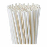 Beyaz Frozen Kağıt Pipet 8 x 204 mm (100 Adet )
