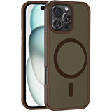 iPhone 16 Pro Kılıf Mat Arka Yüzey Wireless Şarj Özellikli Sio Kapak