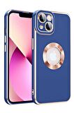 iPhone 14 Plus Kılıf Kamera Korumalı Logo Çevresi Halka Tasarım Lüx Kapak