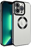 Apple iPhone 11 Pro Max Köşeleri Renkli Şeffaf Kamera Korumalı Silikon Luxury Kapak