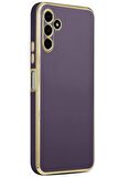 Galaxy M23 Kılıf Kamera Korumalı Altın Kenar Tasarım Silikon