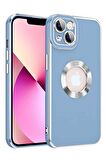 iPhone 14 Kılıf Kamera Korumalı Logo Çevresi Halka Tasarım Lüx Kapak
