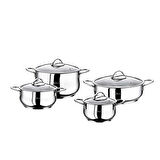Oms 1023 Yummy Silver 8 Parça Tencere Seti