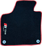 Rizline Audi A3 2003-2012 Halı Paspas Kırmızı Kenarlı S-Line