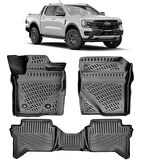 Rizline Ford Ranger 2023+ 3D Havuzlu Paspas Siyah