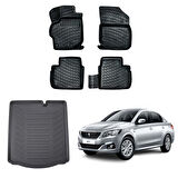 Peugeot 301 2012+ Rizline 3D Havuzlu Paspas ve Bagaj Havuzu Siyah