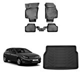 Opel Astra H Hb  2004-2010 3D Havuzlu Paspas ve Bagaj Havuzu Siyah