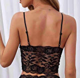 ASM1272 Kadın Siyah Kapsız Dantel Bralet