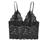 ASM1272 Kadın Siyah Kapsız Dantel Bralet