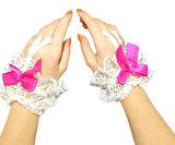 ASM1286Y Kadın Ekru Dantel El Bilekliği Gelinlik Aksesuarı