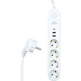 IRONSTAR 2Mt 2xUsb 1xType-C Akım Korumalı 4 Soketli Beyaz Priz