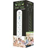 IRONSTAR 2Mt 2xUsb 1xType-C Akım Korumalı 4 Soketli Beyaz Priz