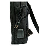 USB'li Bady Bag Siyah Çanta