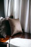 Flat Dark Brown Nubuk Dekoratif Kırlent Kılıfı