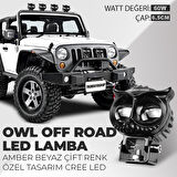 60W Özel Tasarım Owl Off Road Amber-Beyaz Çift Renk Off Road Led Sis Lambası (1 Adet)