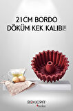 21 CM DÖKÜM DİLİMLİ KEK KALIBI BORDO