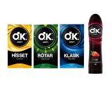 OKEY Hisset - Rötar - Klasik Prezervatif 3x10'lu + Kayganlaştırıcı Jel Çilek 100ml