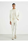 Mora Kırık Beyaz Renk Cep Detaylı Blazer Ceket