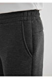 Male Antrasit Renk Örme Kumaşdan Jogger Pantolon