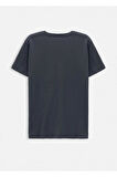 Jersey Antrasit Renk İpek Apreli Bisiklet Yaka T-shirt
