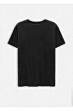 Jersey Siyah Renk İpek Apreli Bisiklet Yaka T-shirt