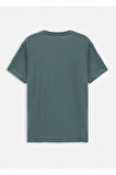 Orlen Haki Renk İpek Apreli Oversize T-shirt