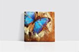Mavi Kanatlı Kelebek Kanvas Tablo