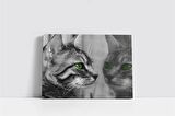 Siyah Beyaz Kedi Kanvas Tablo