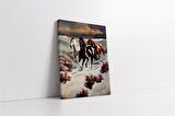 Karda Koşan Atlar Kanvas Tablo