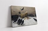 Koyunlar ve Kargalar Kanvas Tablo