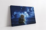 Fırtınalı Denizde Kalyon Kanvas Tablo