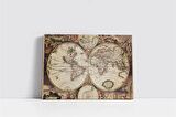 Eski Dünya Haritası Kanvas Tablo
