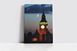 Londra Saat Kulesi Gece Kanvas Tablo